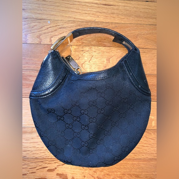 Gucci GG Canvas Ophidia Half Moon Mini Hobo Black Buckle handbag AUTHENTIC 90s - Picture 6 of 8